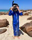 SIDNEY FULL COVERAGE KIDS SWIM SUIT - SANTORINI BLUE