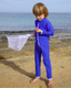 SIDNEY FULL COVERAGE KIDS SWIM SUIT - SANTORINI BLUE