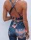 tie dye navy biker shorts high waist pockets luxe