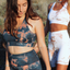 tie dye navy sports top supportive activewear luxe