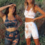 tie dye white tan biker shorts high waist pockets luxe