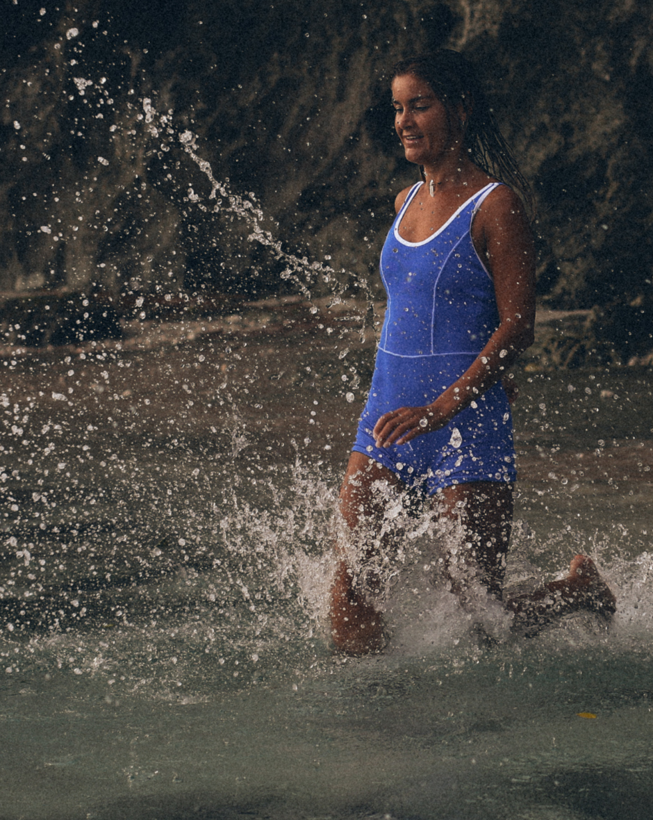 Harper Shorty Surf Suit – Blue Ribbed