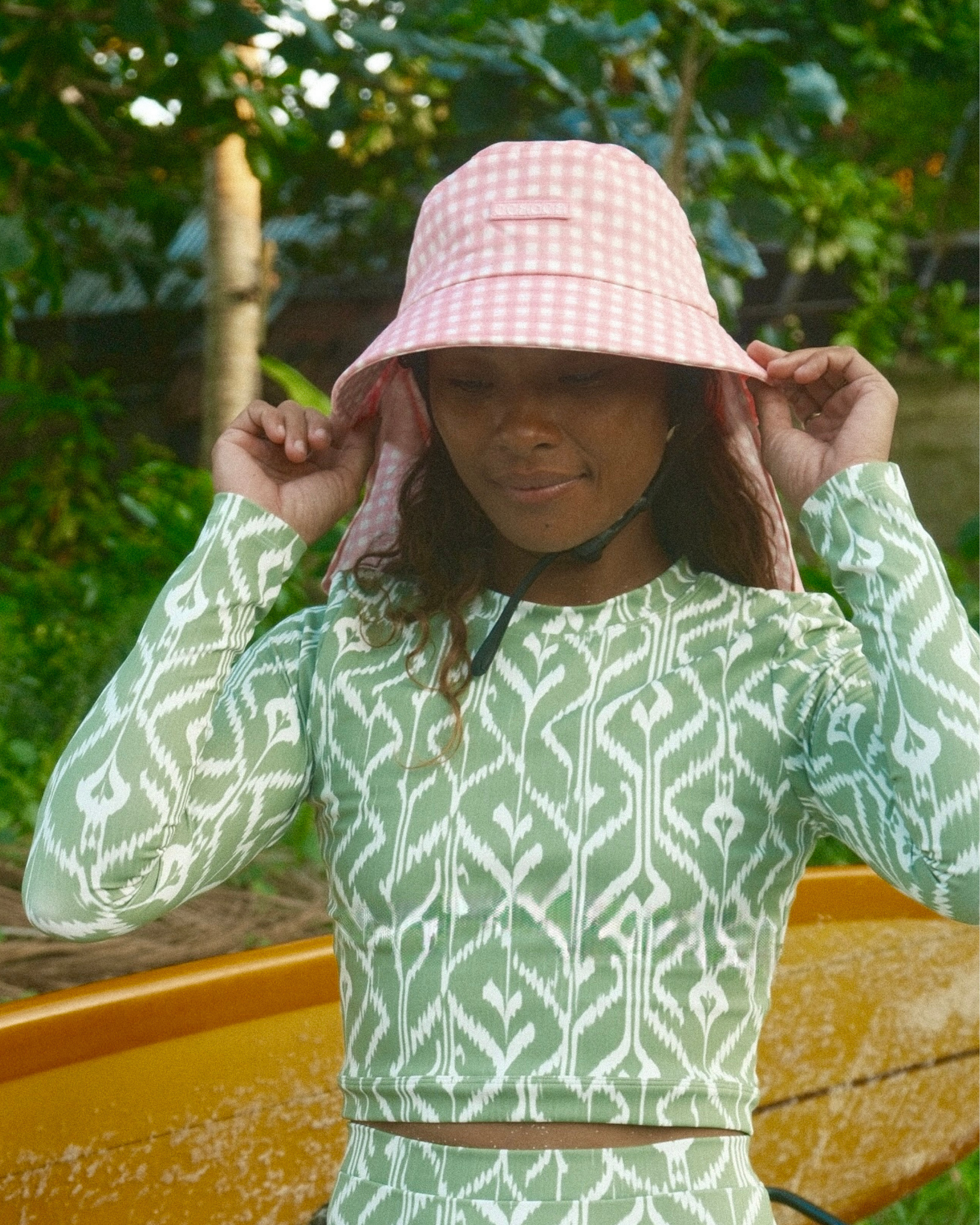 Surf Hat Kids & Adults – Pink Gingham