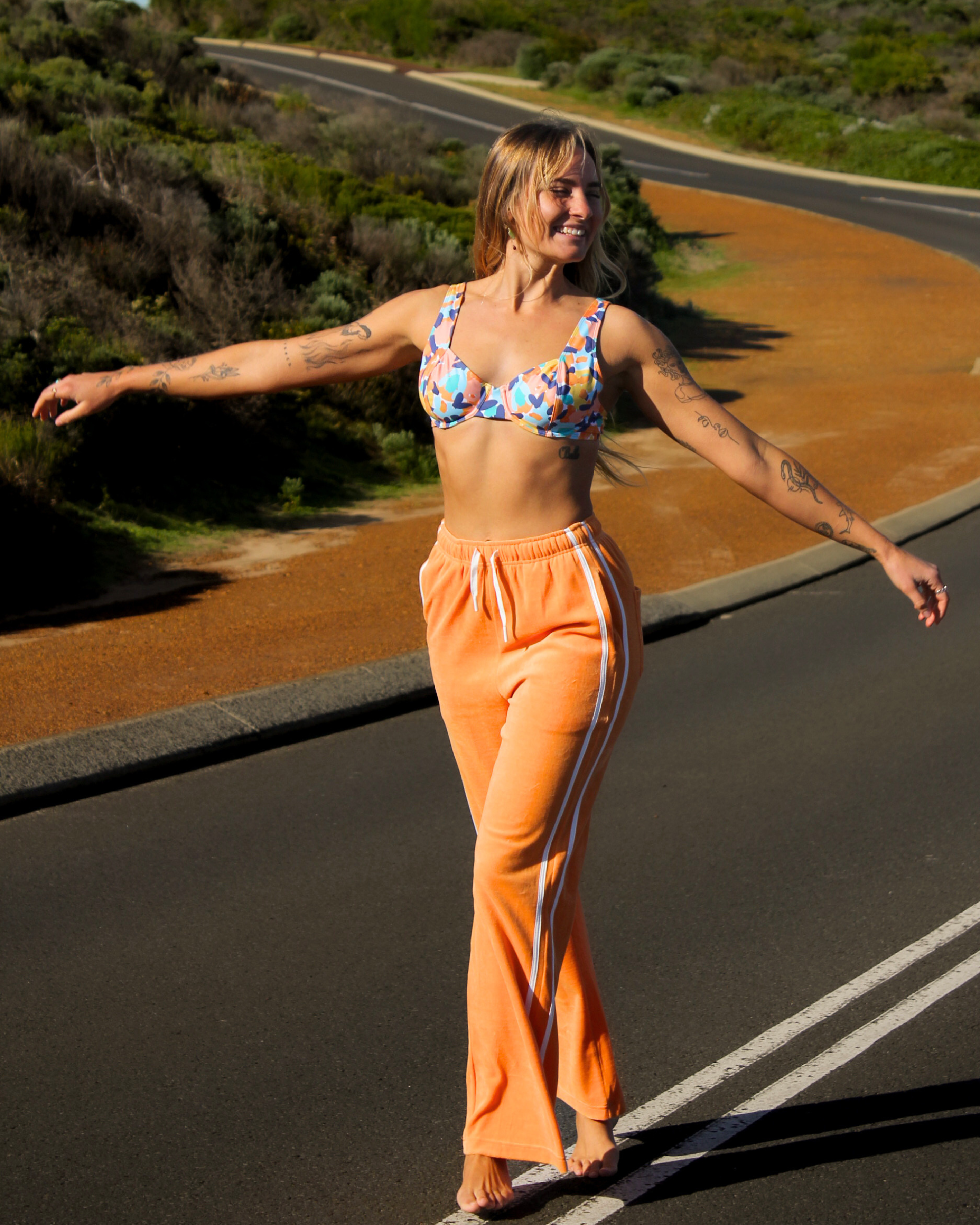 Dawnie Surf Trackies – Tangerine