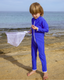 SIDNEY LONG LEG KIDS SUIT - SANTORINI BLUE