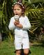 ARI KIDS SHORT SUIT - TERRY WHITE