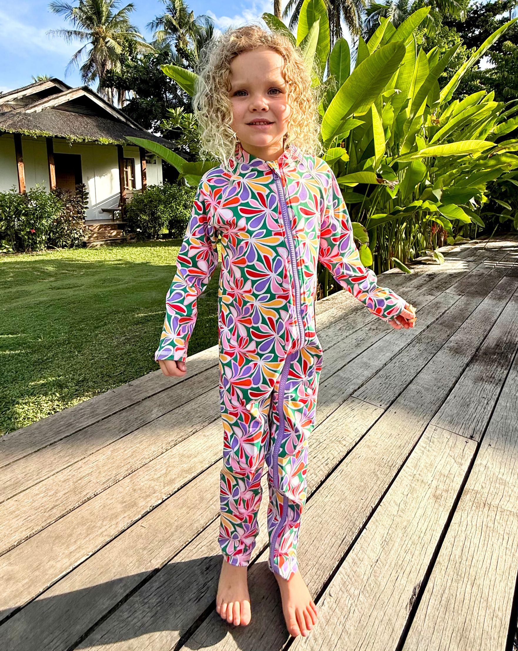 Sidney Full Coverage Kids Swim Suit – Tropicana