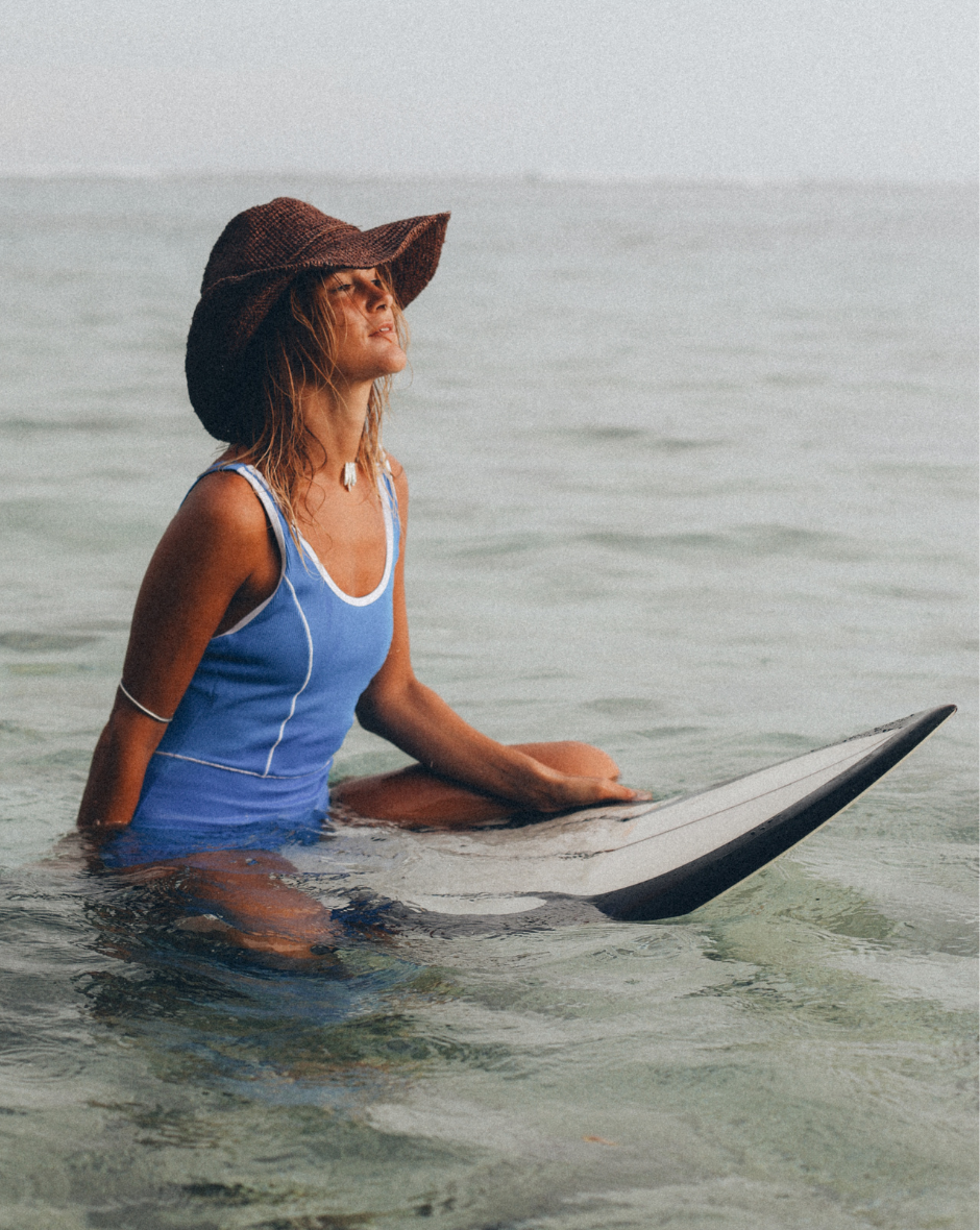 Harper Shorty Surf Suit – Blue Ribbed