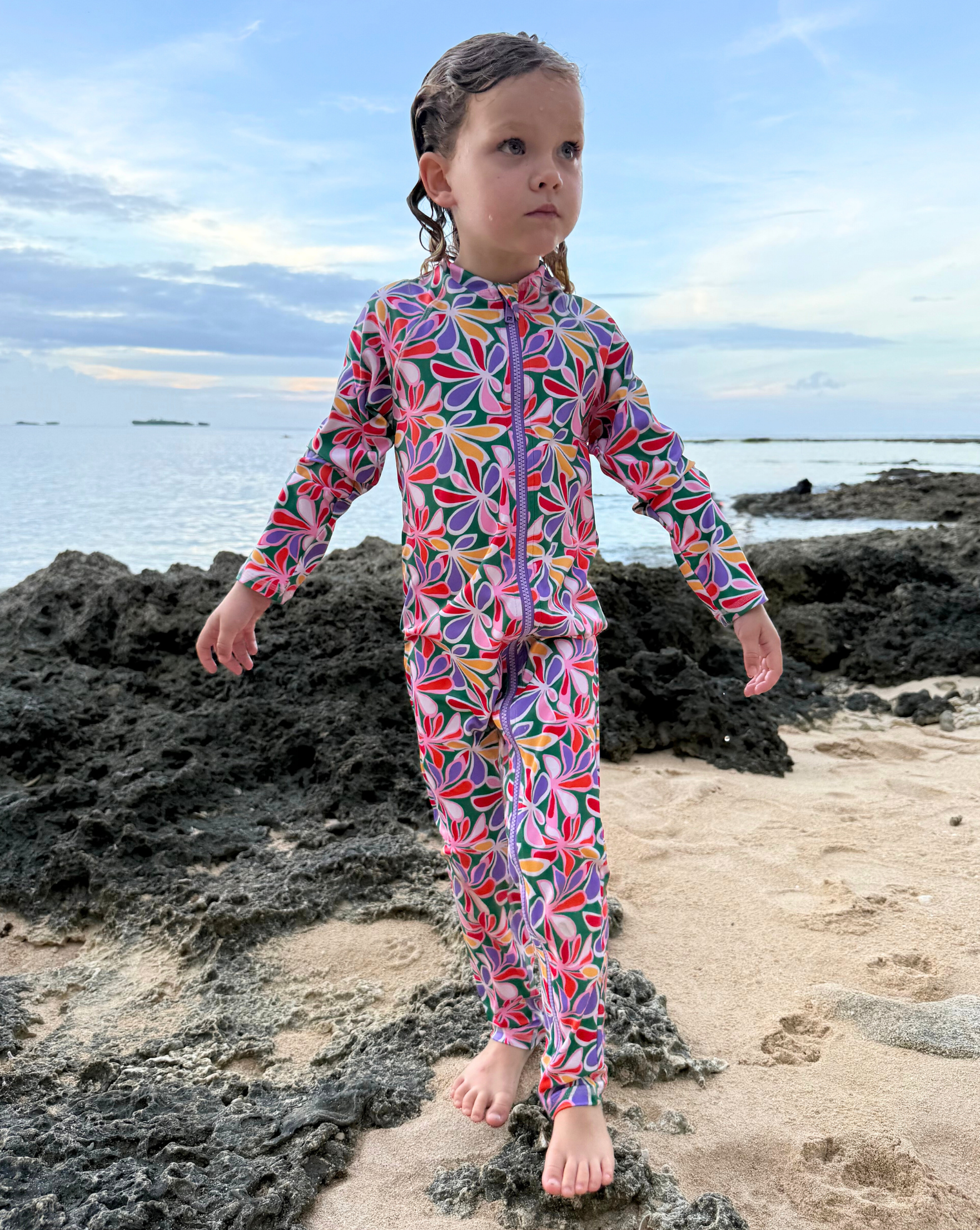 Sidney Full Coverage Kids Swim Suit – Tropicana