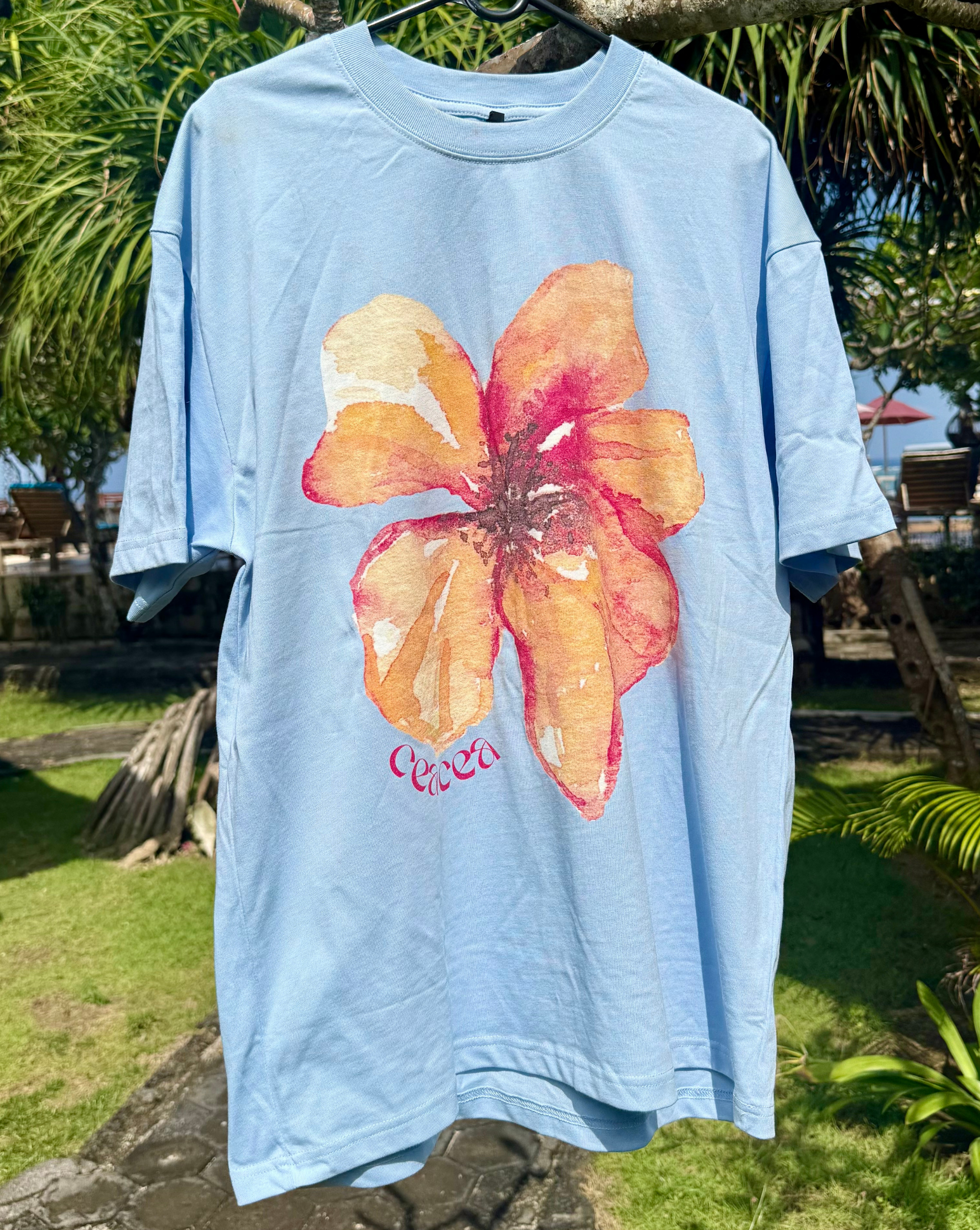 Hibiscus Tee – Powder Blue