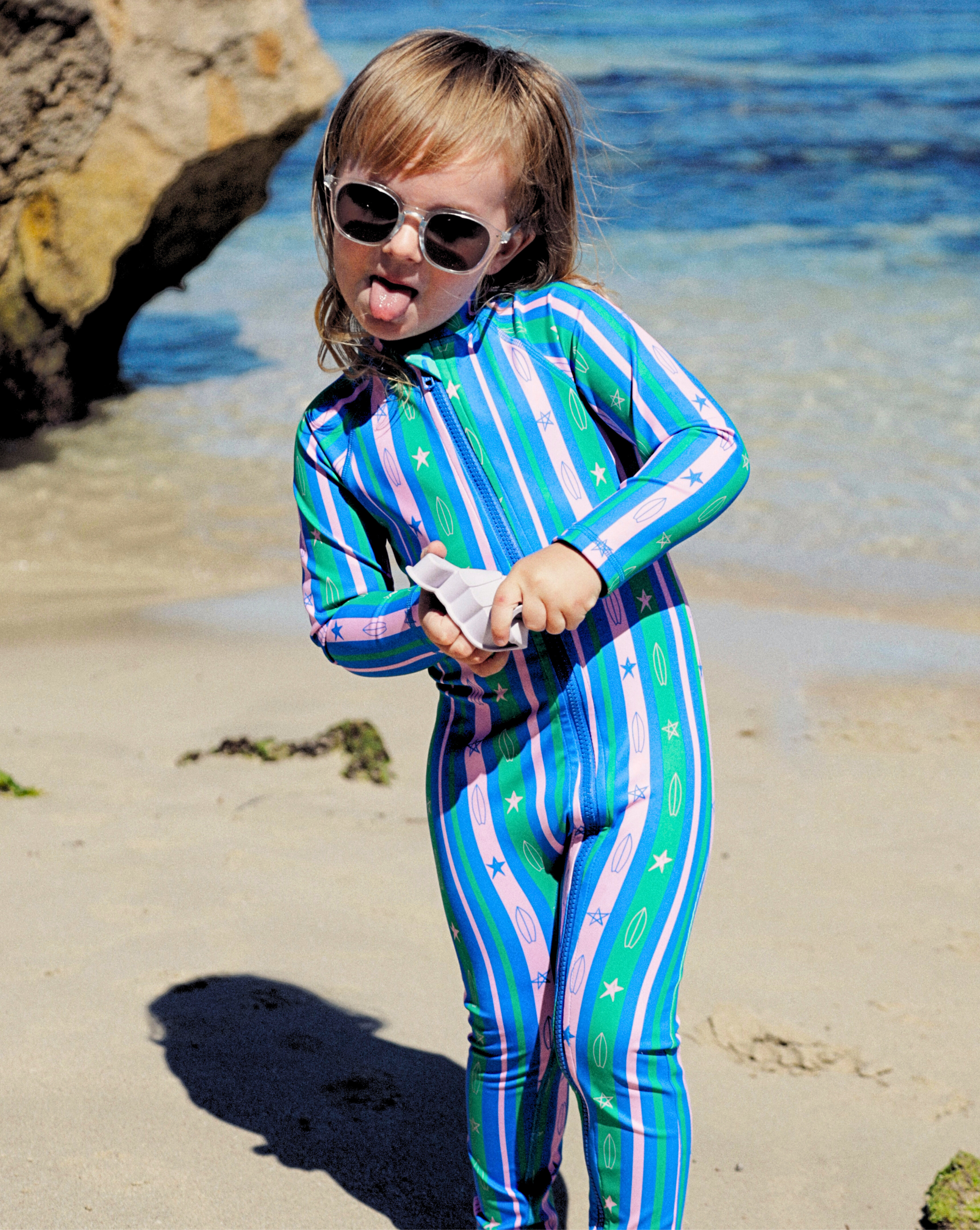 Sidney Full Coverage Kids Swim Suit – Surfer Stripes