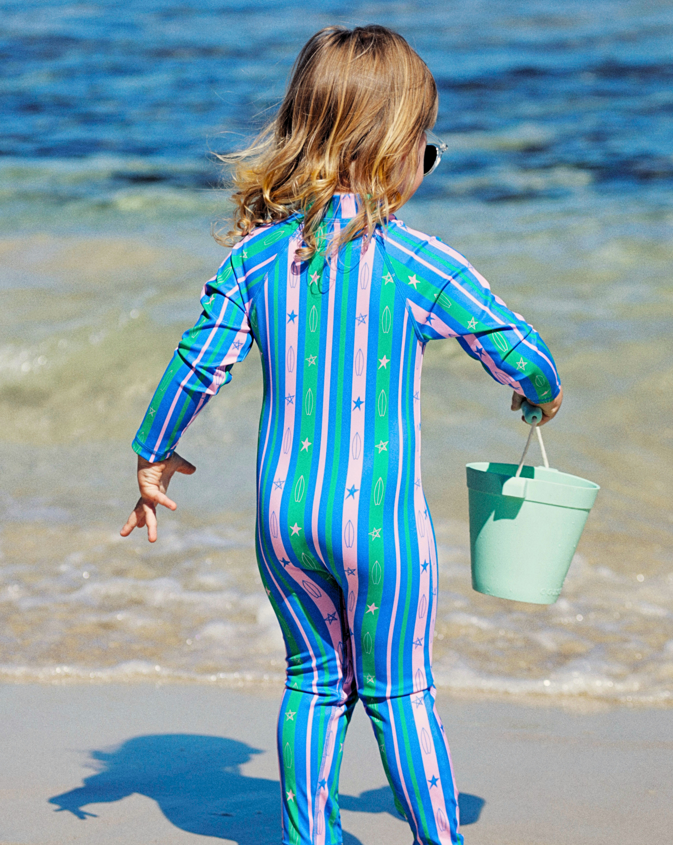Sidney Full Coverage Kids Swim Suit – Surfer Stripes