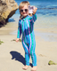 SIDNEY FULL COVERAGE KIDS SWIM SUIT - SURFER STRIPES
