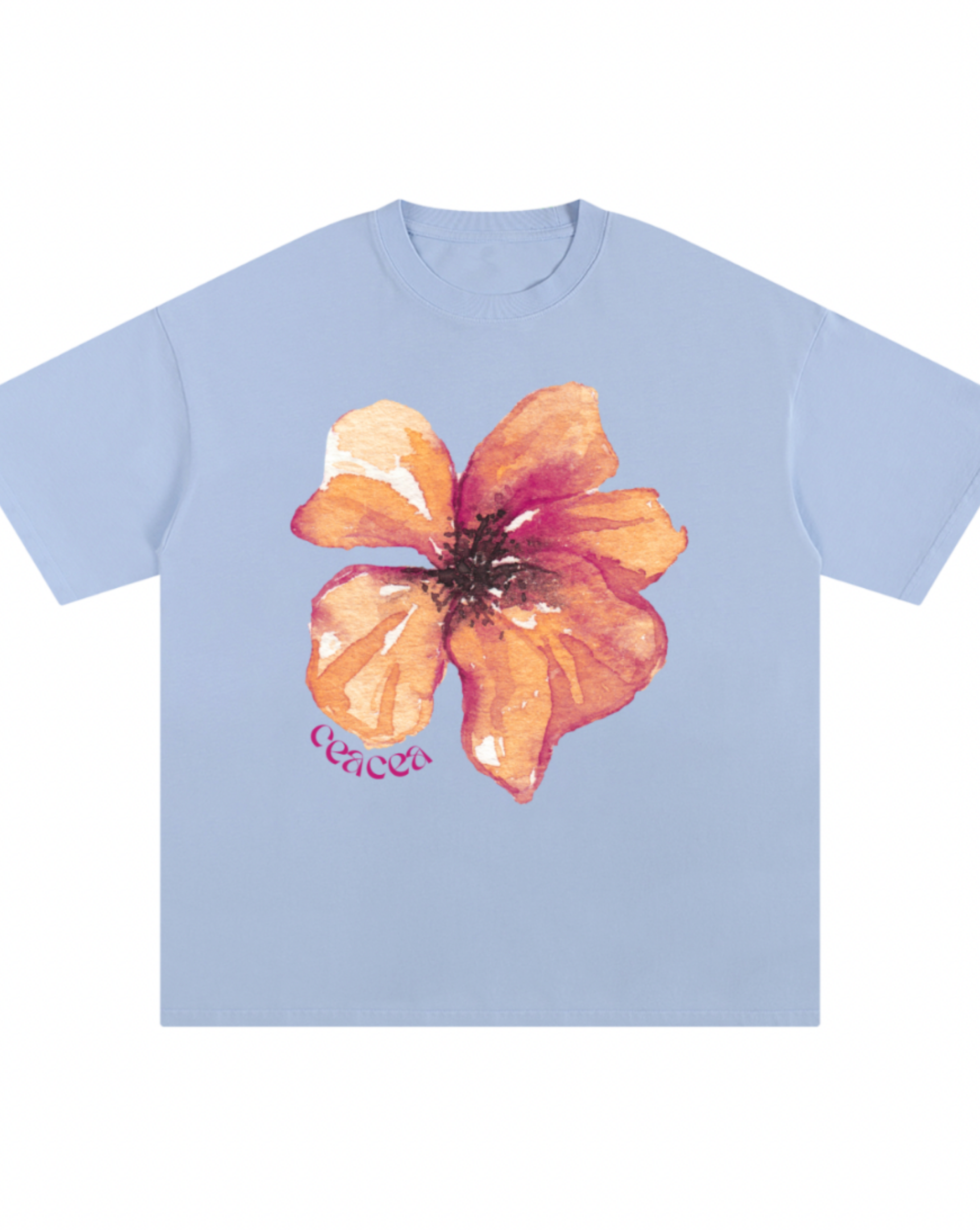 Hibiscus Tee – Powder Blue