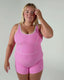 HARPER SHORTY SURF SUIT - PINK RIBBED