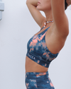 tie dye navy sports top supportive activewear luxe